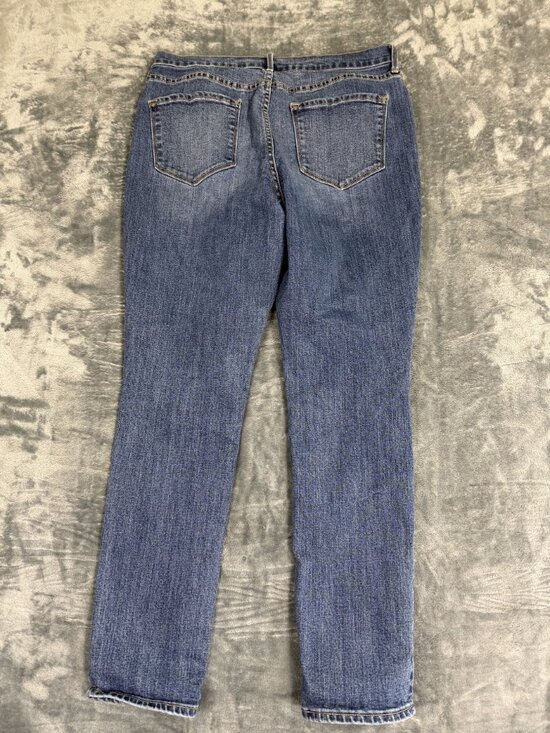 Old Navy Womens Curvy Skinny Jeans Size 12 Blue Distressed Denim - Picture 2 of 12